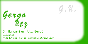 gergo utz business card